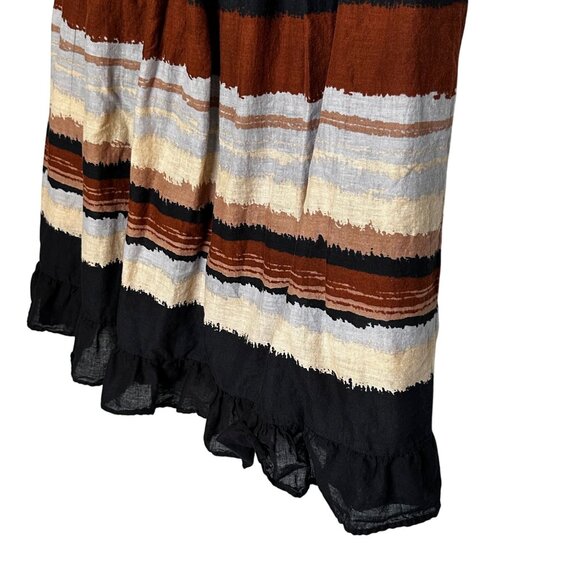 Vintage Western Maxi Skirt Medium Southwest Ruffle Elastic Waist Festival Fall - Picture 3 of 6